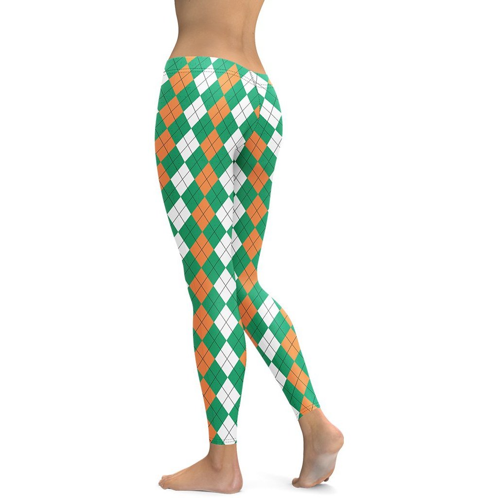 Irish Flag Plaid Leggings - FiercePulse - Premium Workout Leggings - Yoga Pants