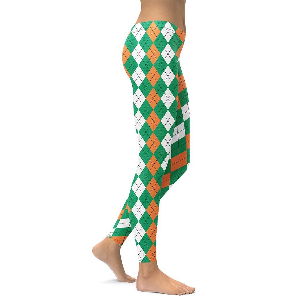 Irish Flag Plaid Leggings - FiercePulse - Premium Workout Leggings - Yoga Pants