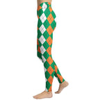 Irish Flag Plaid Yoga Leggings - FiercePulse - Premium Workout Leggings - Yoga Pants