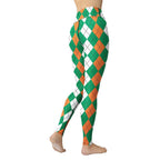 Irish Flag Plaid Yoga Leggings - FiercePulse - Premium Workout Leggings - Yoga Pants