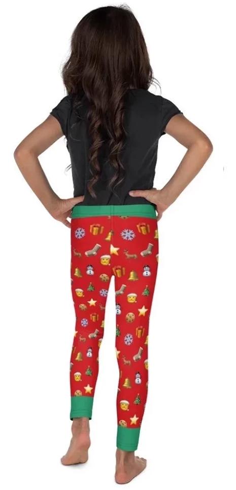 Kids' Christmas Emoji Leggings - FiercePulse - Premium Workout Leggings - Yoga Pants