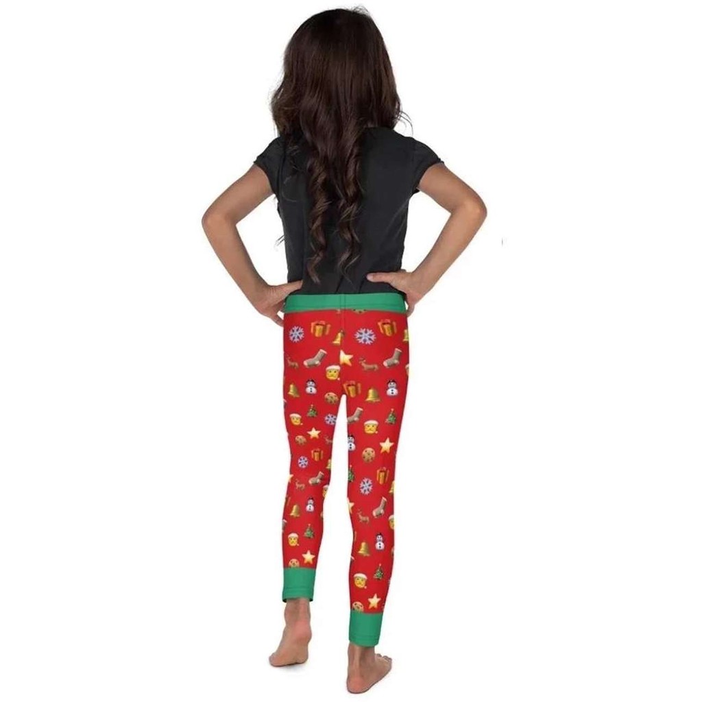 Kids' Christmas Emoji Leggings - FiercePulse - Premium Workout Leggings - Yoga Pants