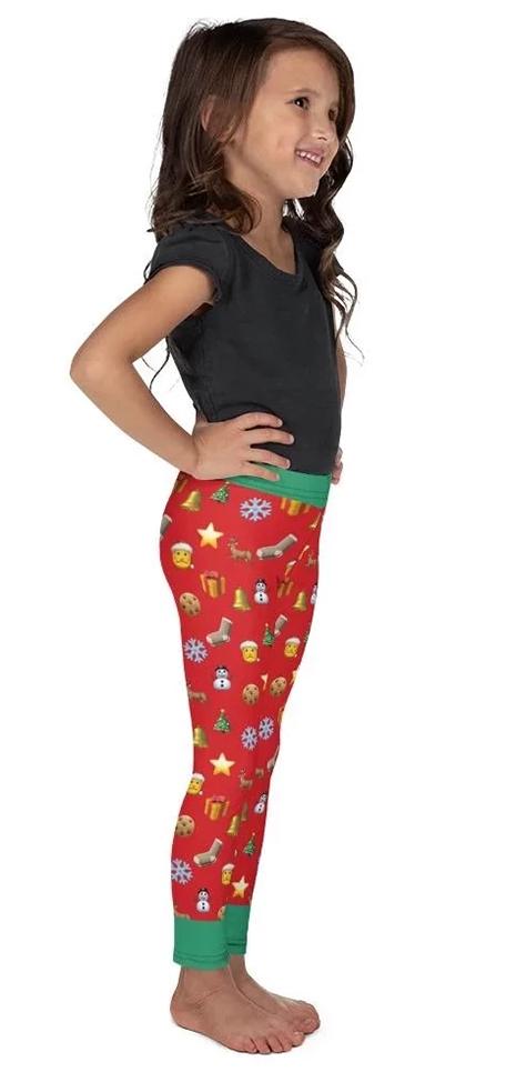 Kids' Christmas Emoji Leggings - FiercePulse - Premium Workout Leggings - Yoga Pants
