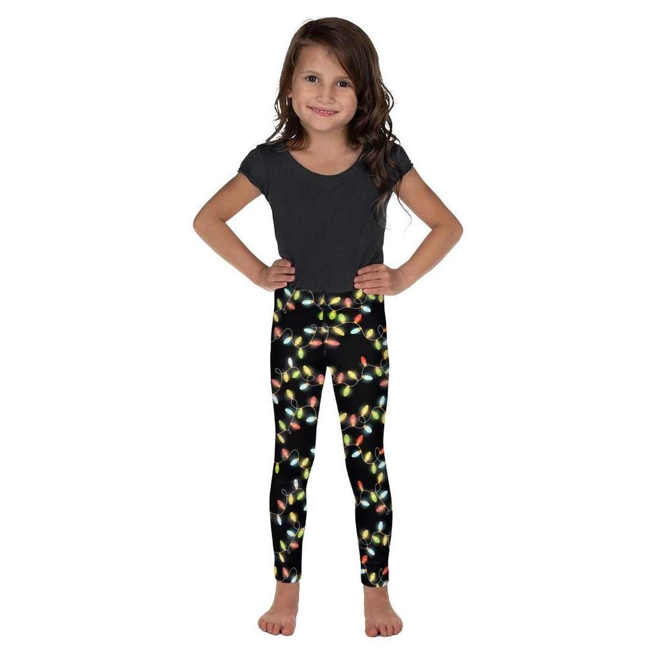 Kids' Christmas Lights Leggings - FiercePulse - Premium Workout Leggings - Yoga Pants