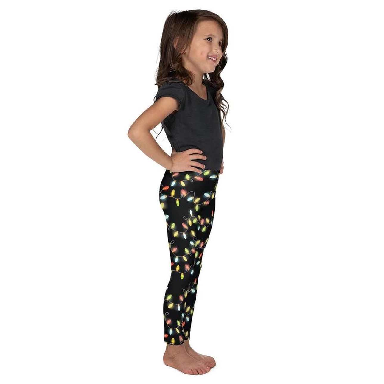 Kids' Christmas Lights Leggings - FiercePulse - Premium Workout Leggings - Yoga Pants