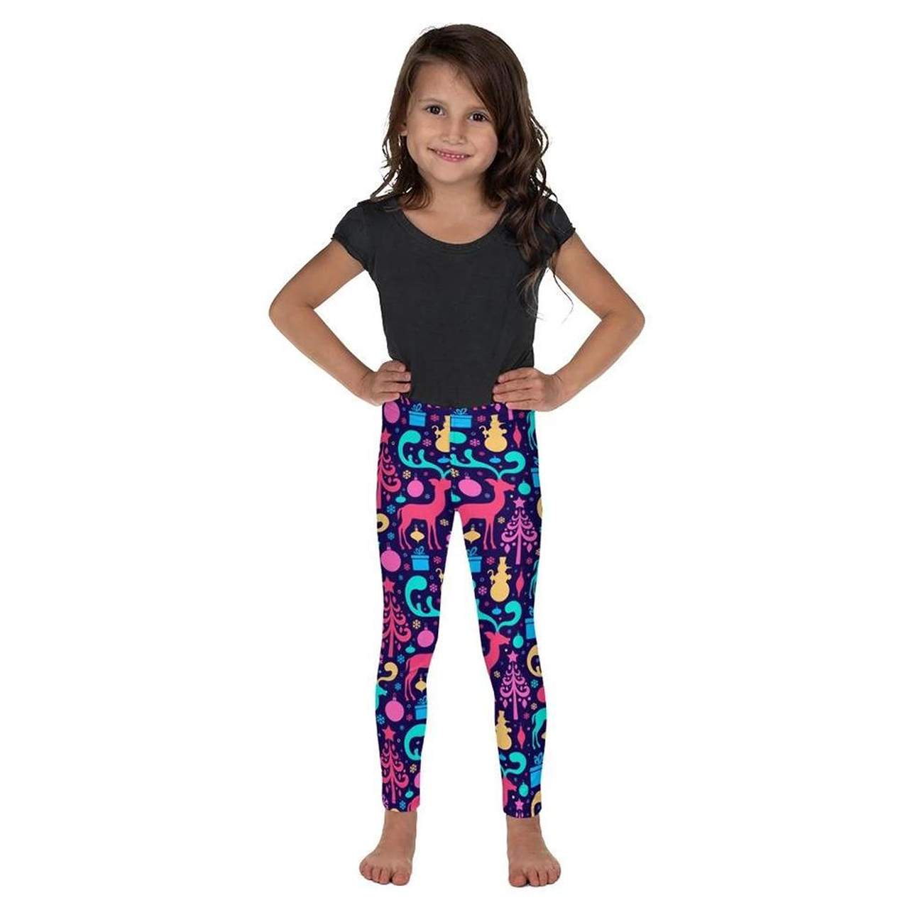 Kids' Colorful Christmas Leggings - FiercePulse - Premium Workout Leggings - Yoga Pants