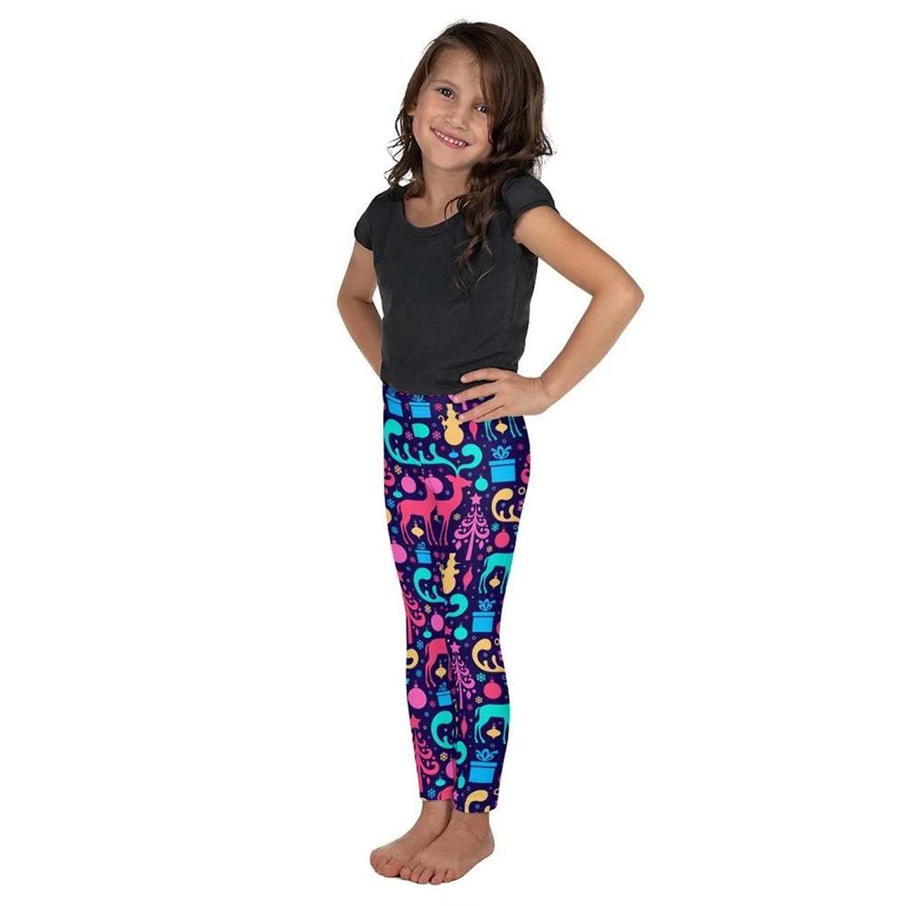 Kids' Colorful Christmas Leggings - FiercePulse - Premium Workout Leggings - Yoga Pants