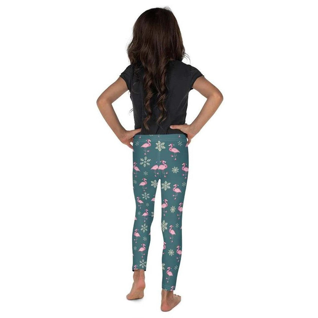 Kids' Festive Flamingos Leggings - FiercePulse - Premium Workout Leggings - Yoga Pants