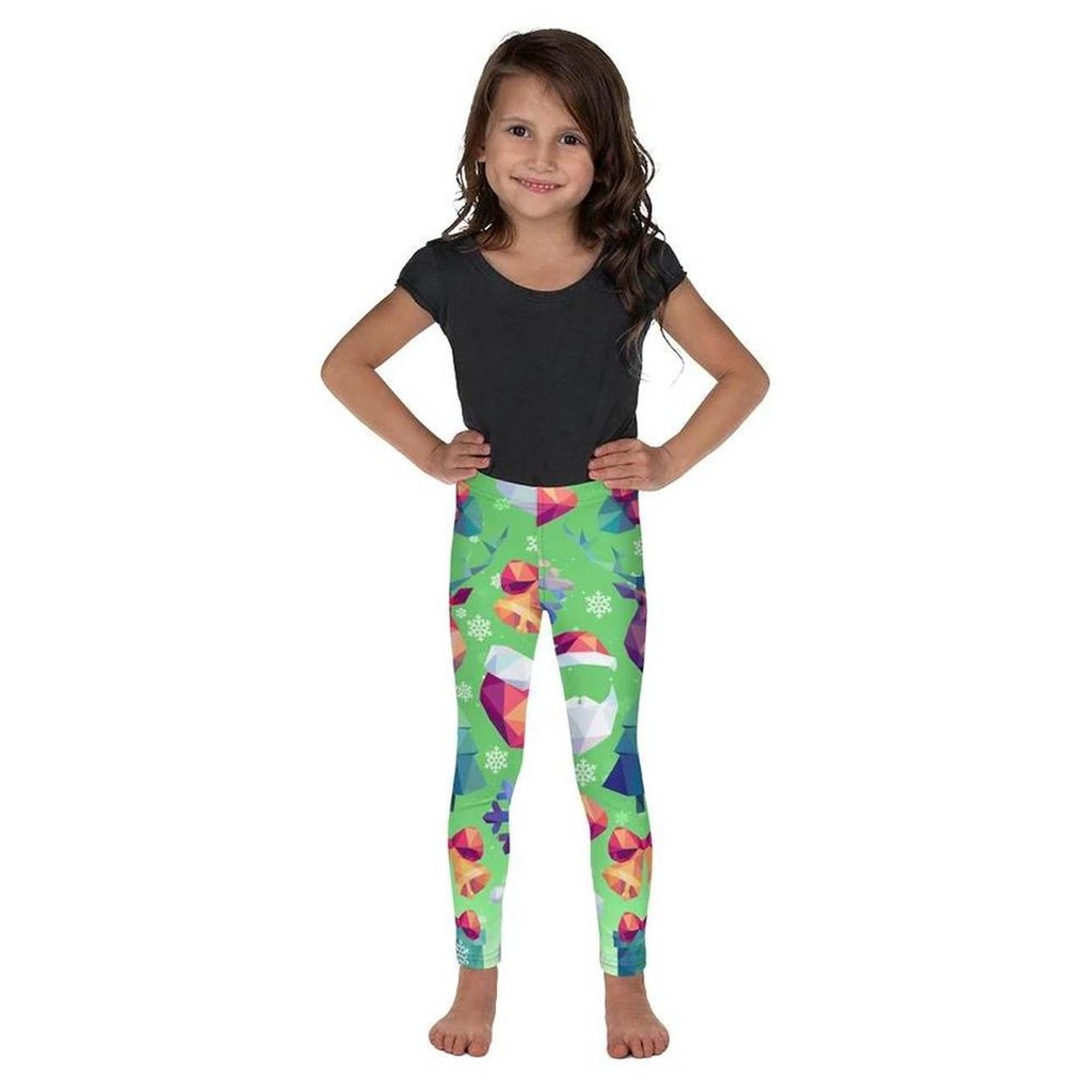 Kids' Geometric Vibe Christmas Leggings - FiercePulse - Premium Workout Leggings - Yoga Pants