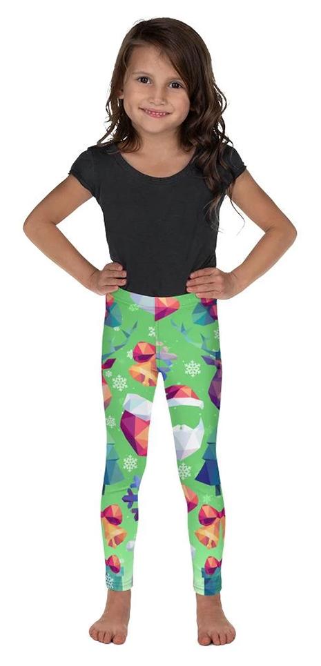 Kids' Geometric Vibe Christmas Leggings - FiercePulse - Premium Workout Leggings - Yoga Pants