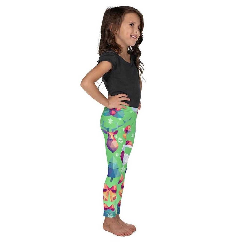 Kids' Geometric Vibe Christmas Leggings - FiercePulse - Premium Workout Leggings - Yoga Pants