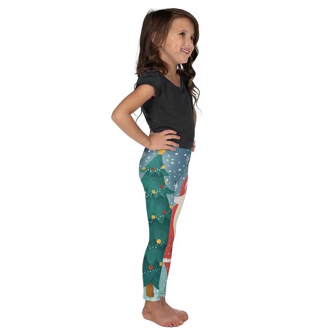 Kids' Santa Christmas Tree Leggings - FiercePulse - Premium Workout Leggings - Yoga Pants