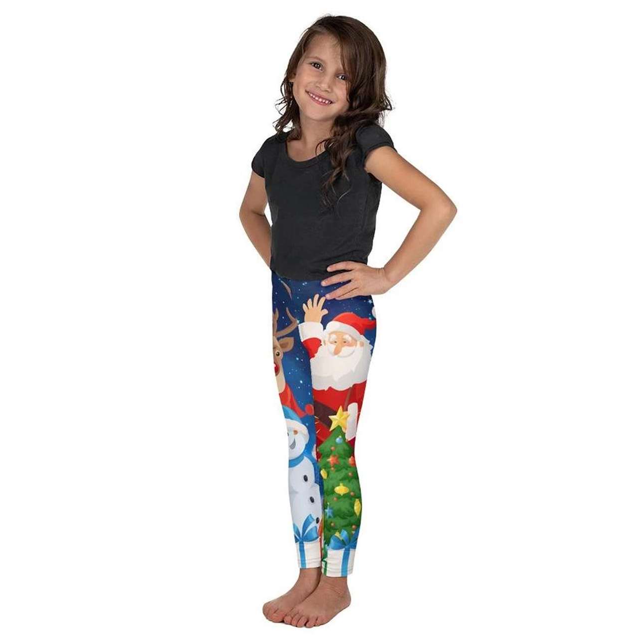 Kids' Santa Leggings - FiercePulse - Premium Workout Leggings - Yoga Pants