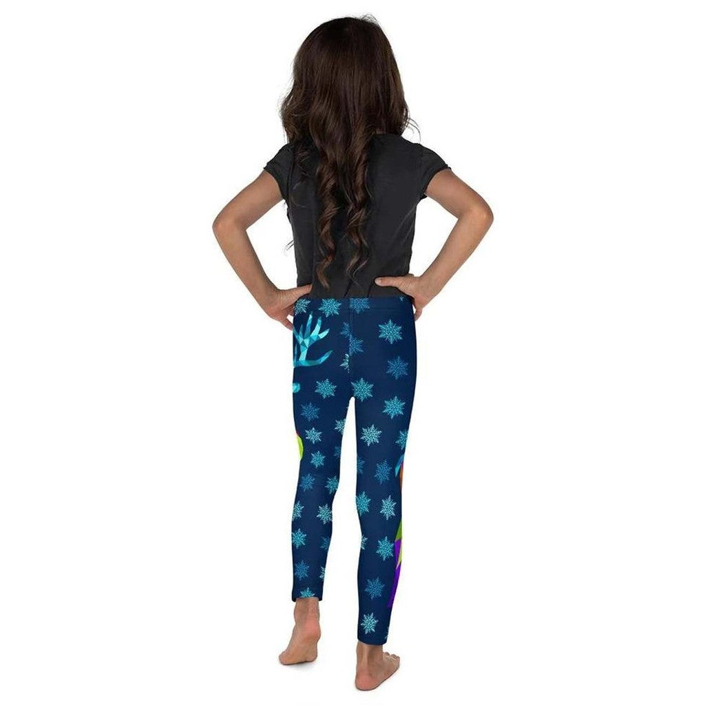 Kids' Vivid Reindeer Leggings - FiercePulse - Premium Workout Leggings - Yoga Pants