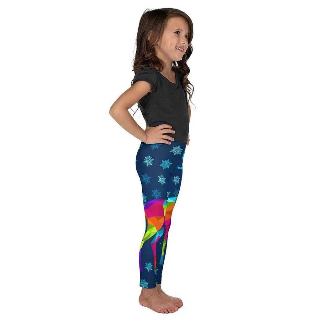 Kids' Vivid Reindeer Leggings - FiercePulse - Premium Workout Leggings - Yoga Pants