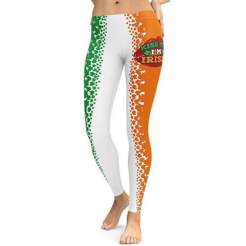 Kiss Me I'm Irish Leggings - FiercePulse - Premium Workout Leggings - Yoga Pants