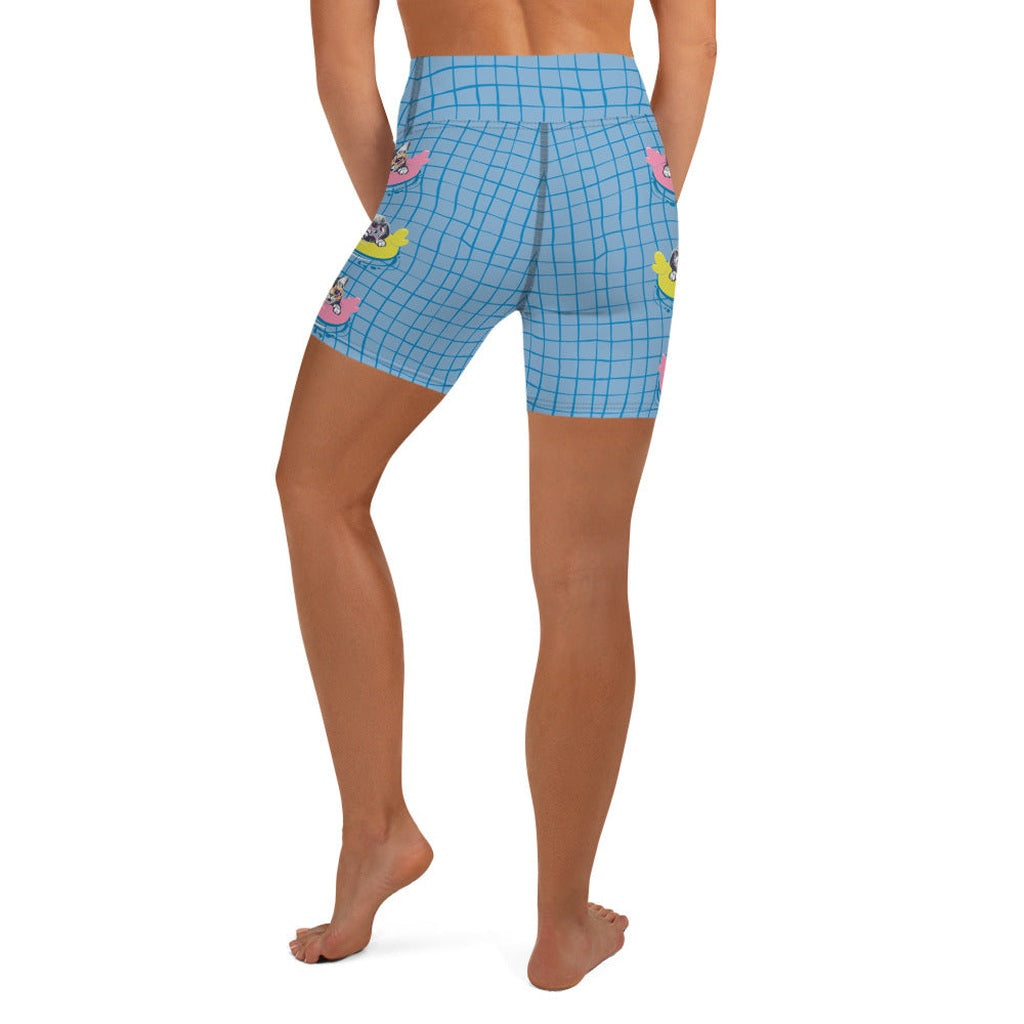 Kittens in Floats Yoga Shorts