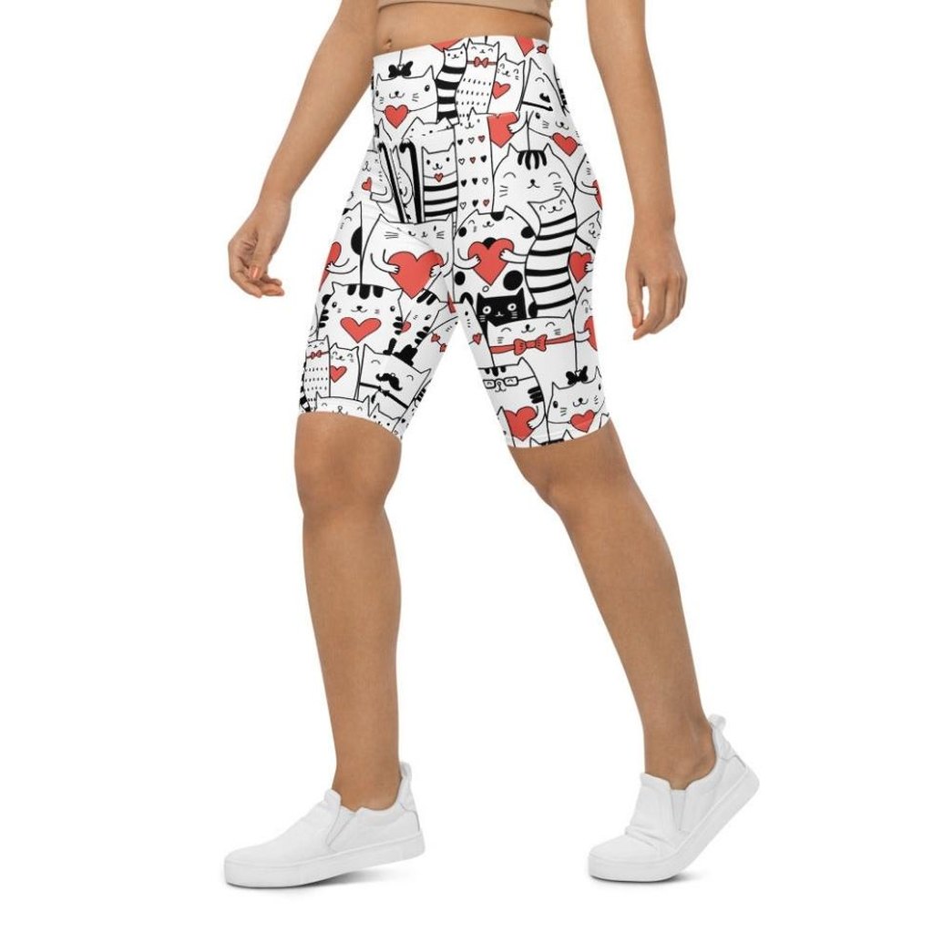 Kitties in Love Biker Shorts