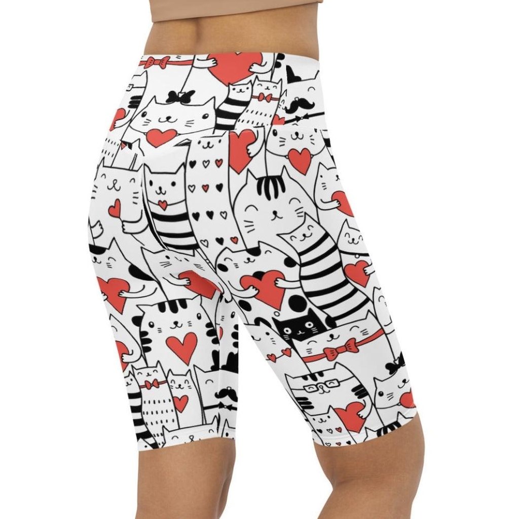 Kitties in Love Biker Shorts
