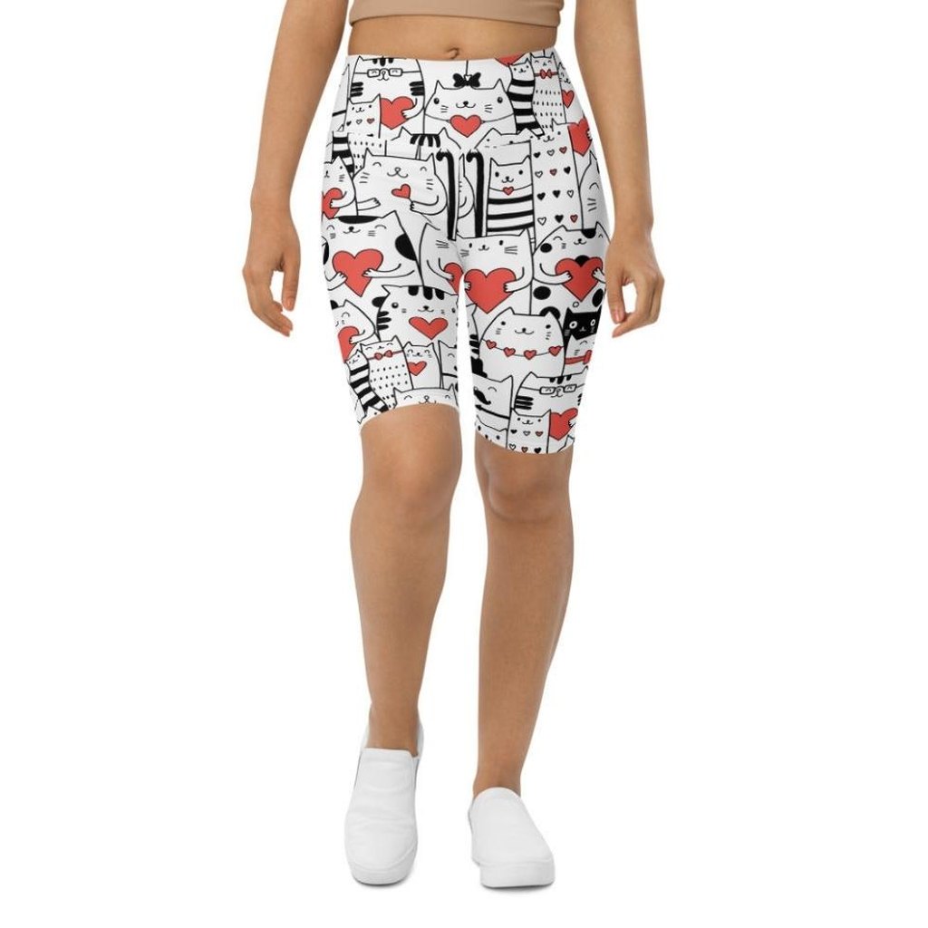Kitties in Love Biker Shorts