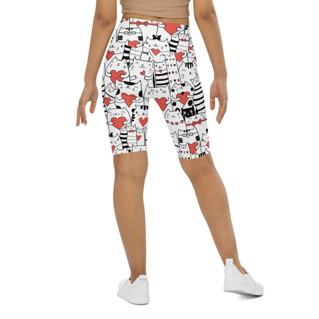 Kitties in Love Biker Shorts