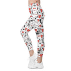 Kitties in Love Crossover Leggings With Pockets