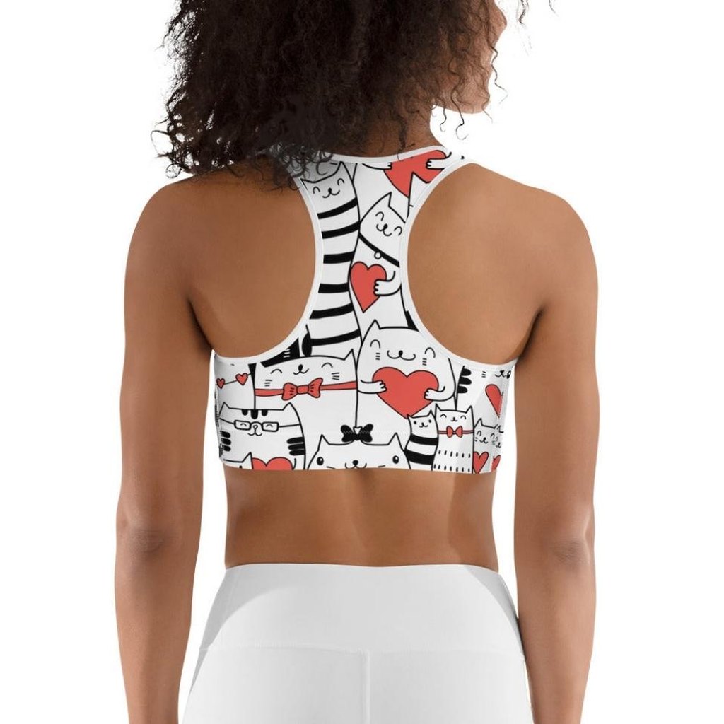 Kitties in Love Sports Bra