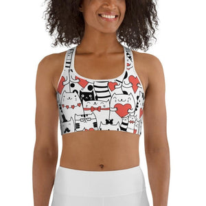 Kitties in Love Sports Bra