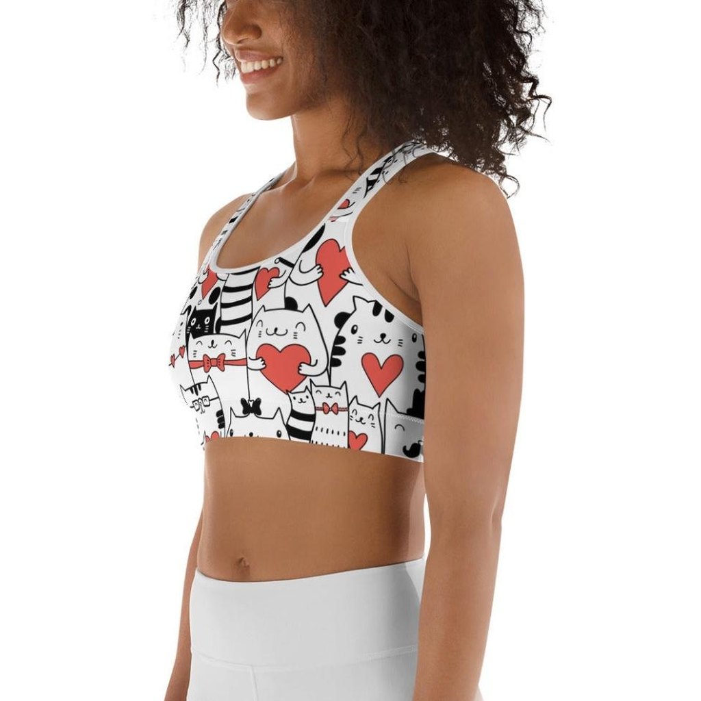 Kitties in Love Sports Bra