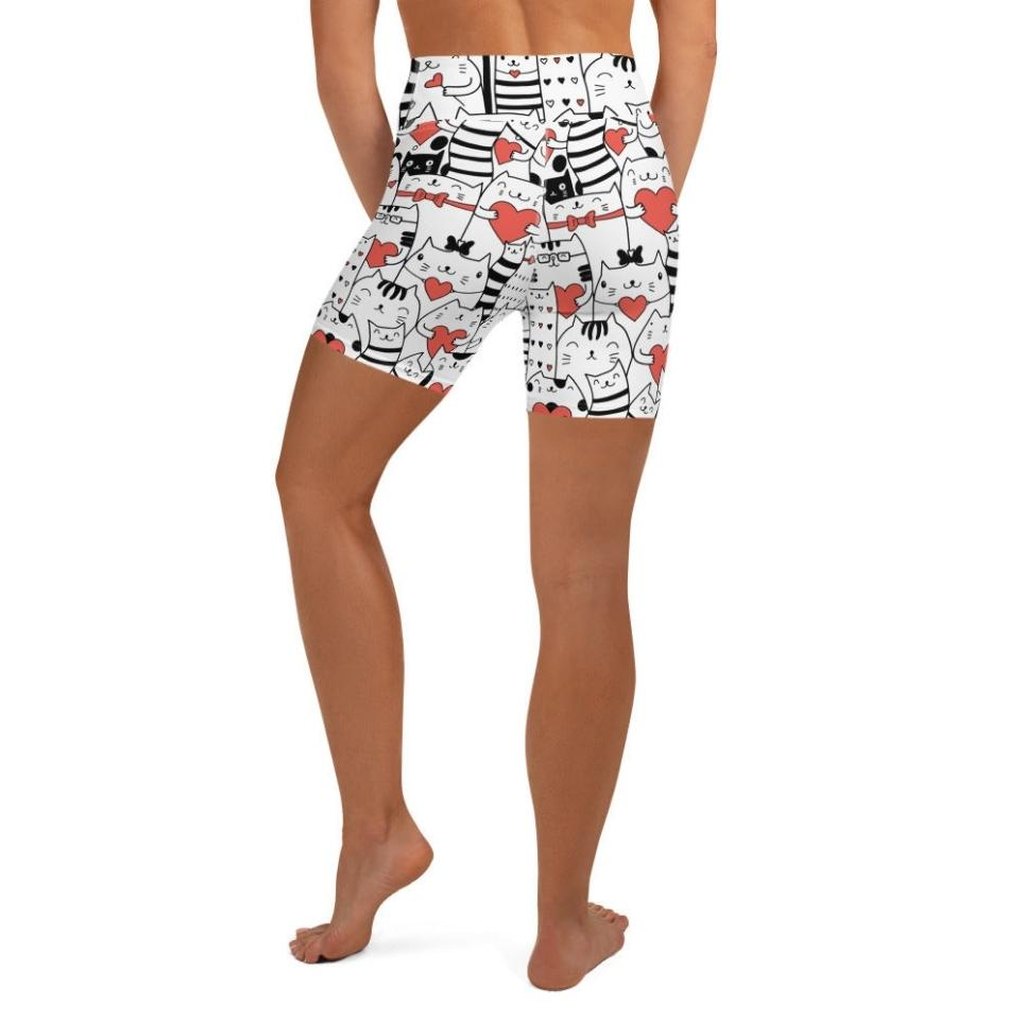 Kitties in Love Yoga Shorts