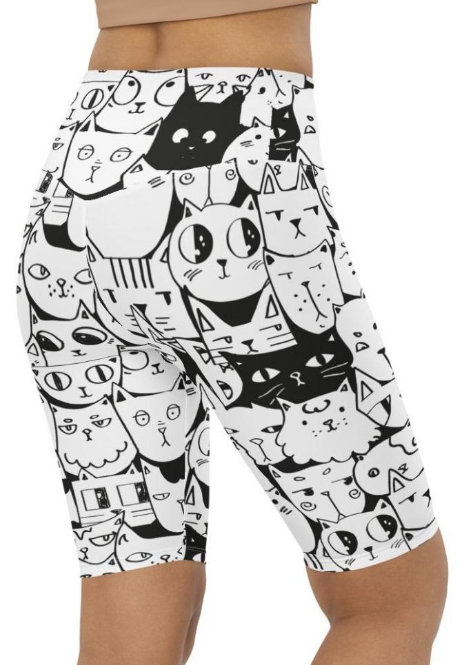 Kitty Pattern Biker Shorts