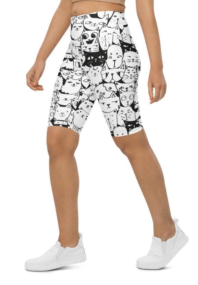 Kitty Pattern Biker Shorts