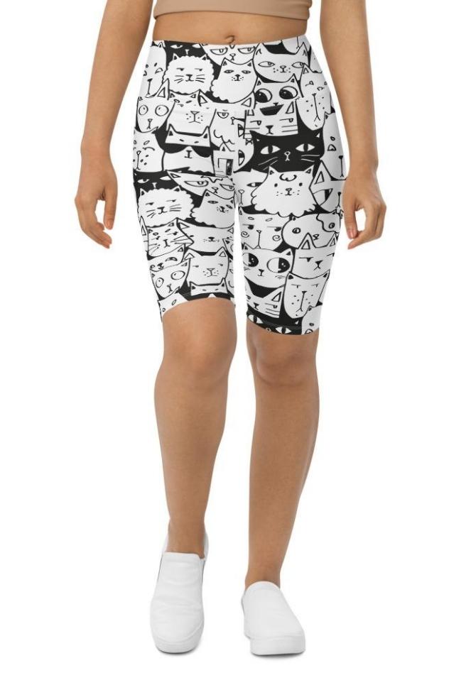 Kitty Pattern Biker Shorts