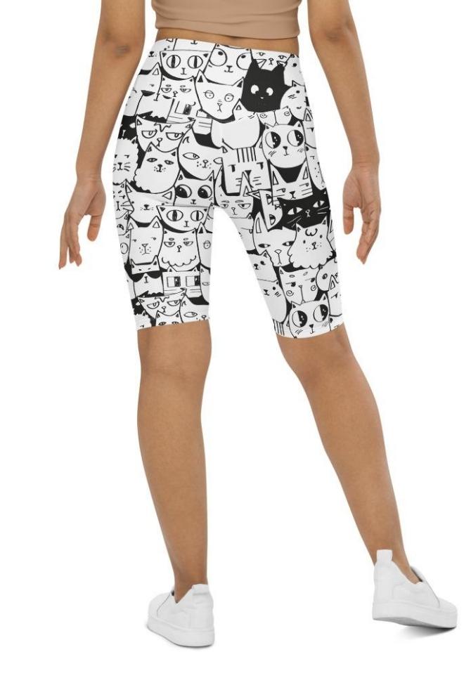 Kitty Pattern Biker Shorts