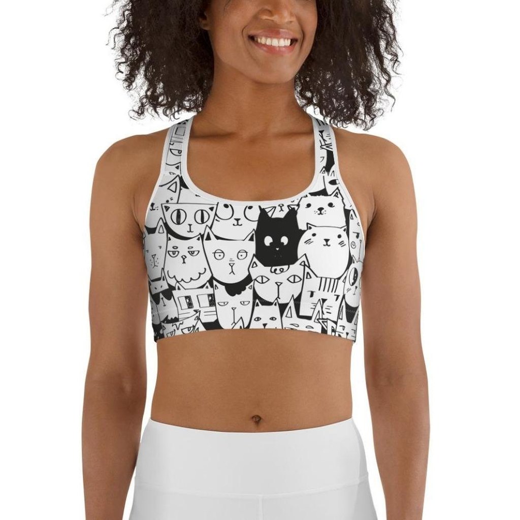 Kitty Pattern Sports Bra