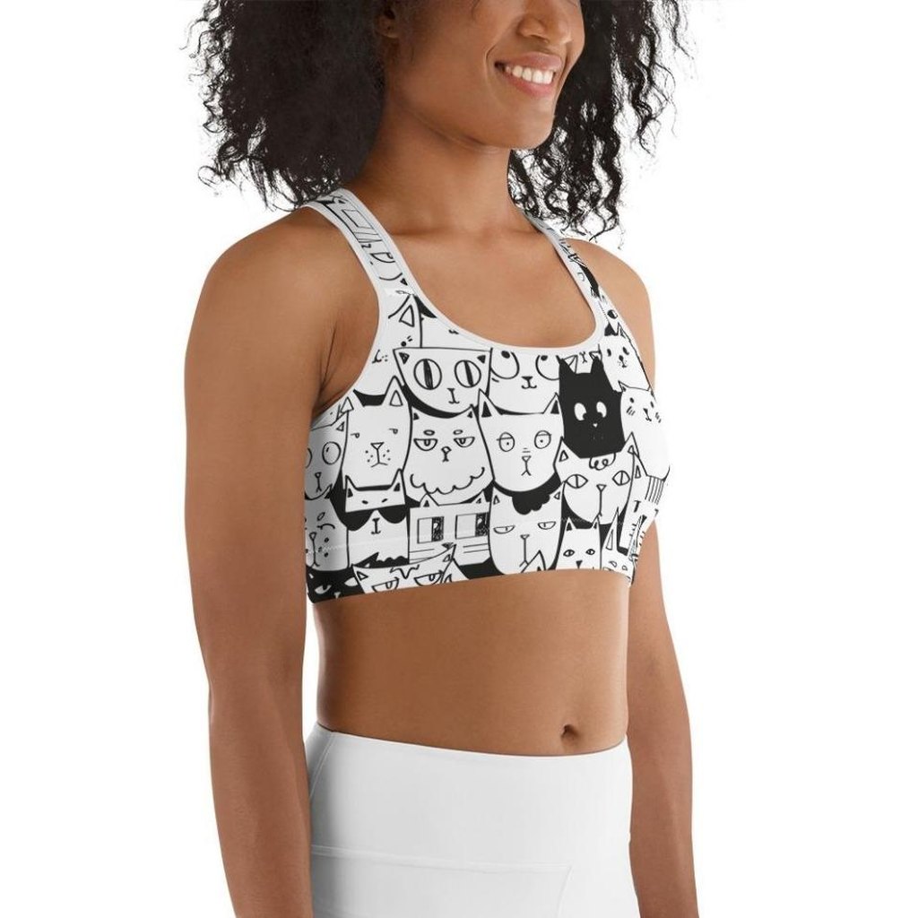 Kitty Pattern Sports Bra