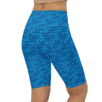 Knitted Print Pattern Biker Shorts