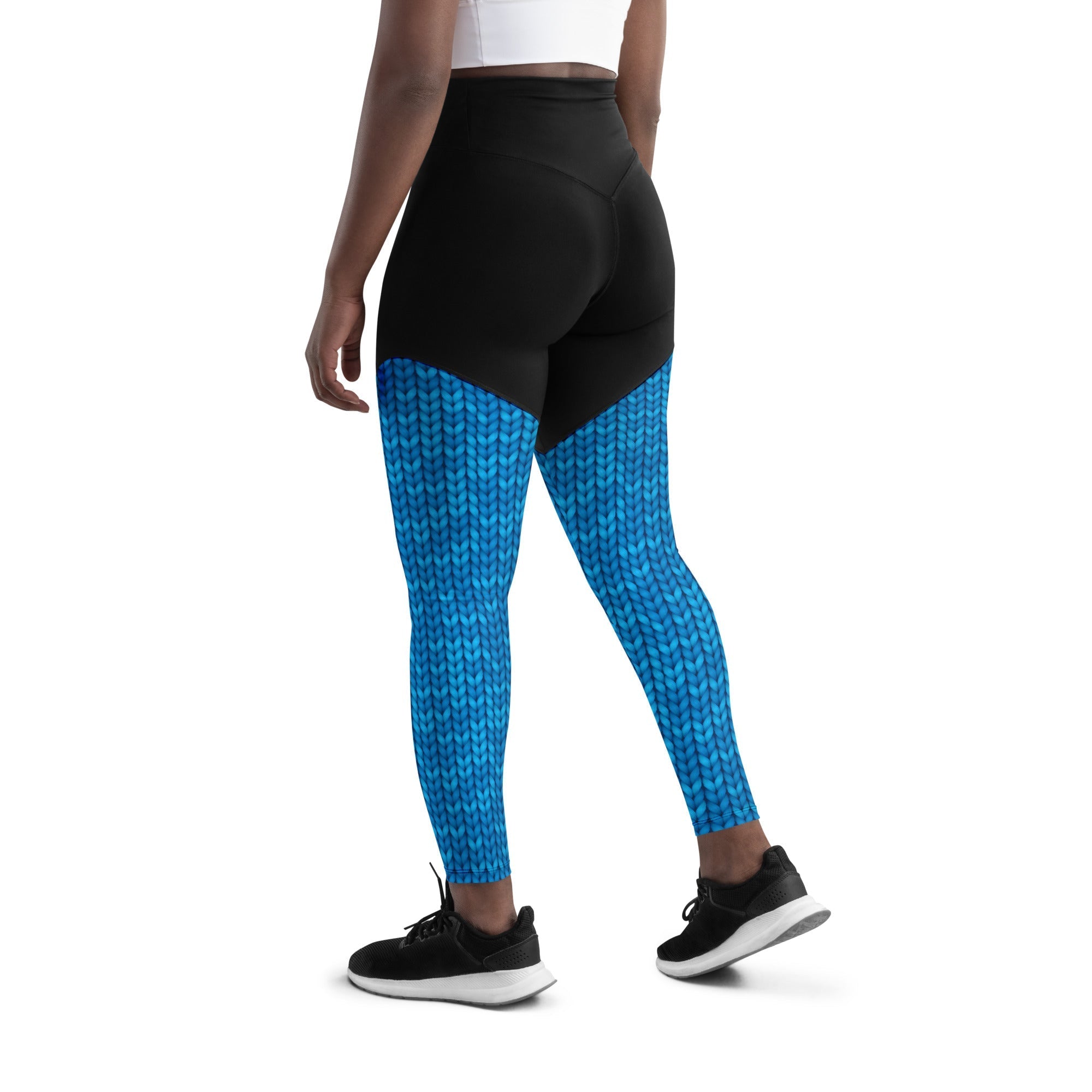 Knitted Print Pattern Compression Leggings