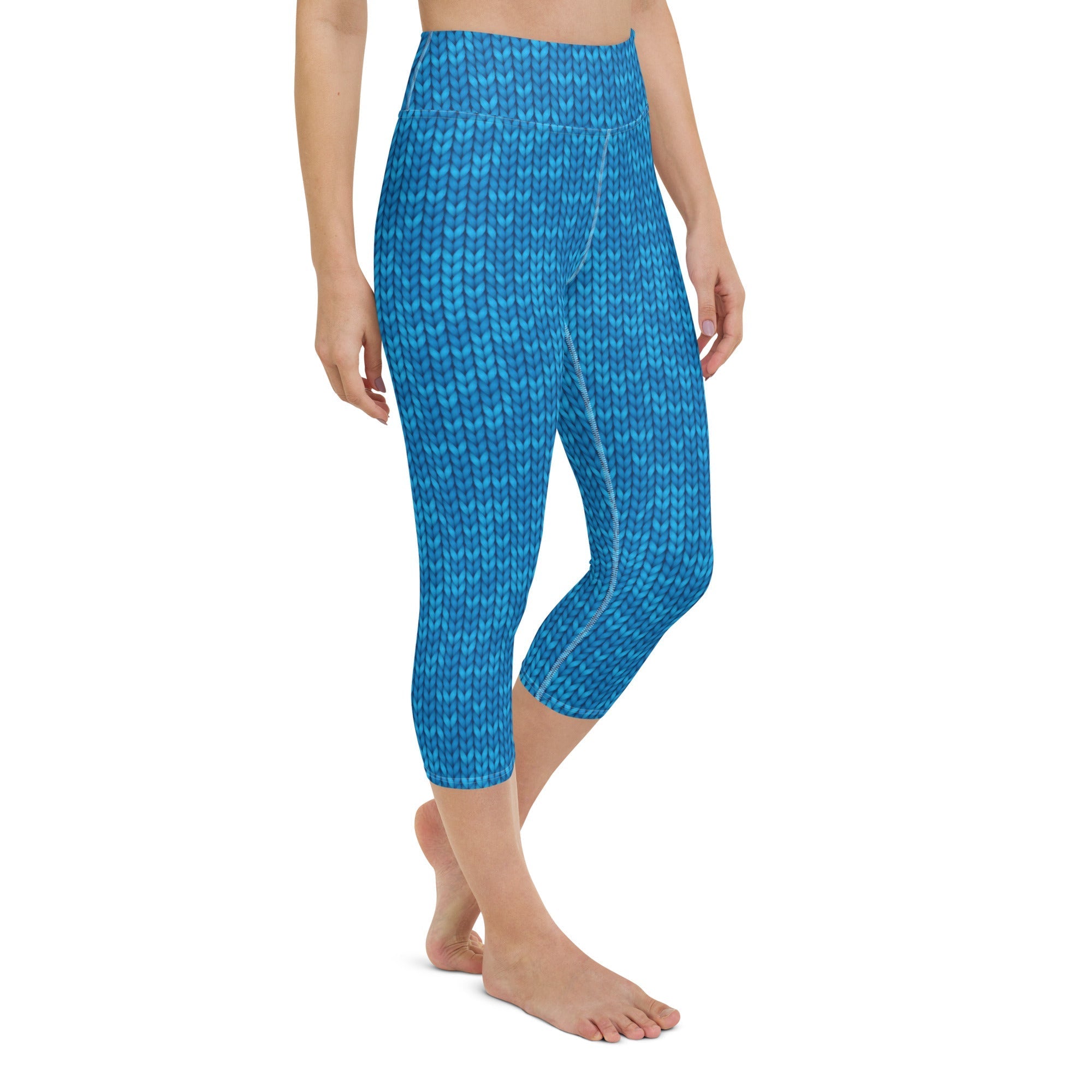Knitted Print Pattern Yoga Capris