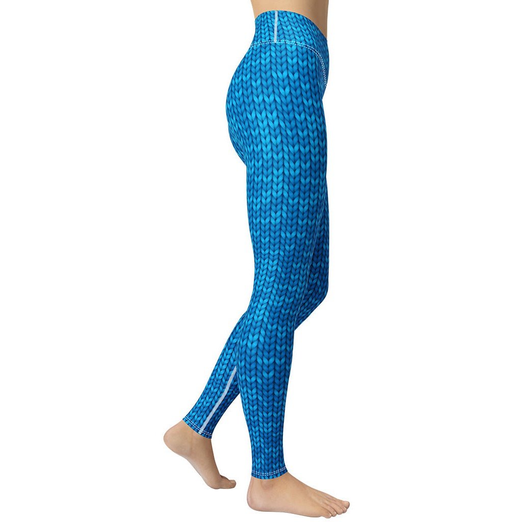 Knitted Print Pattern Yoga Leggings