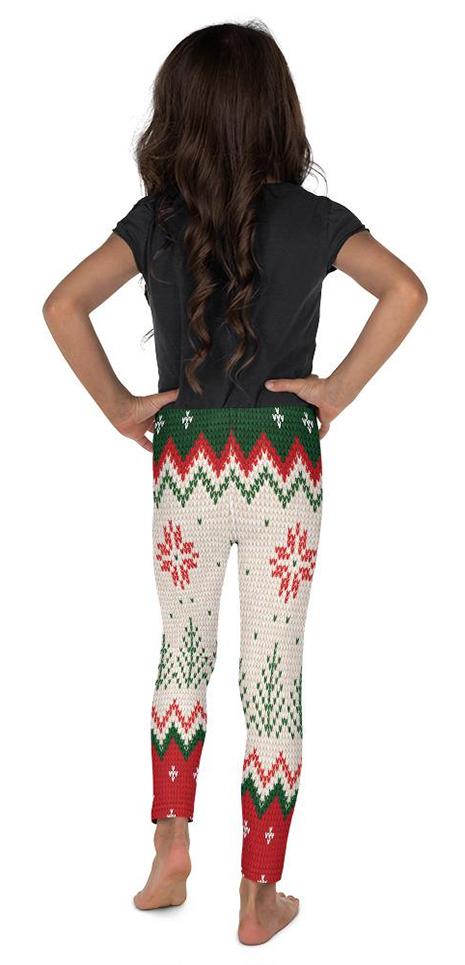 Vintage Goth Knitted Print Leggings With Pockets: Women's Christmas Outfits  | FIERCEPULSE