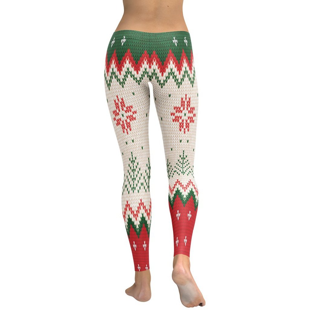 Knitted Print Ugly Christmas Leggings