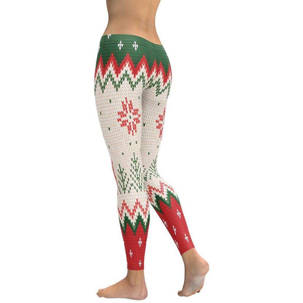 Knitted Print Ugly Christmas Leggings