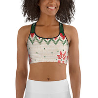 Knitted Print Ugly Christmas Sports Bra