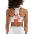 Knitted Print Ugly Christmas Sports Bra