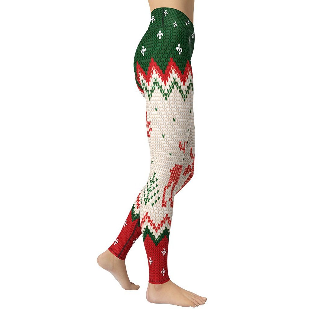 Knitted Print Ugly Christmas Yoga Leggings