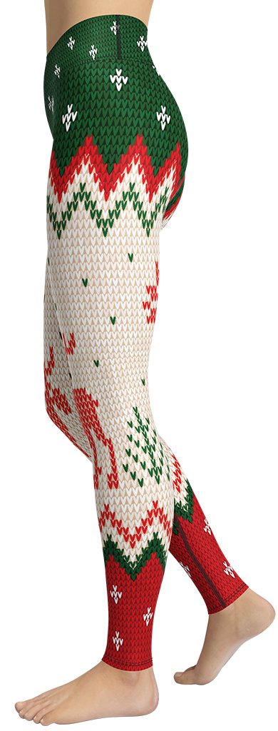 Knitted Print Ugly Christmas Yoga Leggings