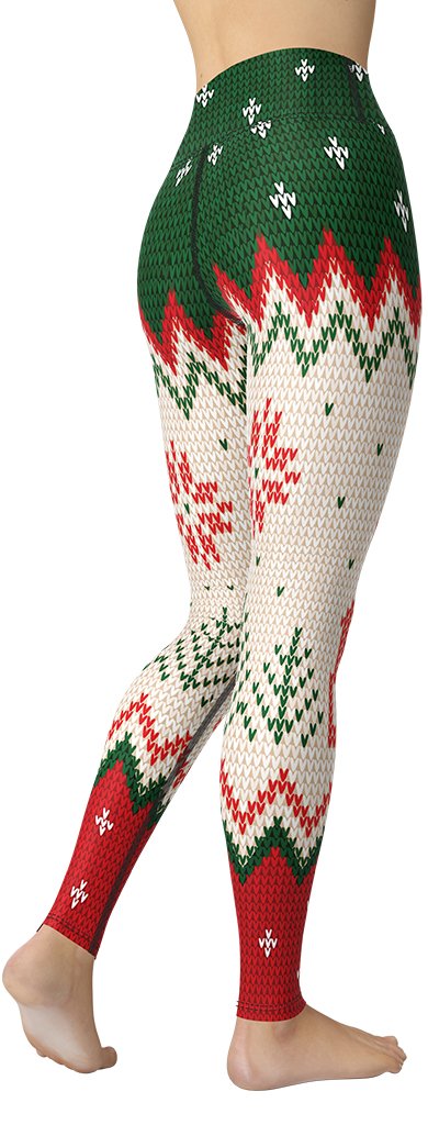 Knitted Print Ugly Christmas Yoga Leggings