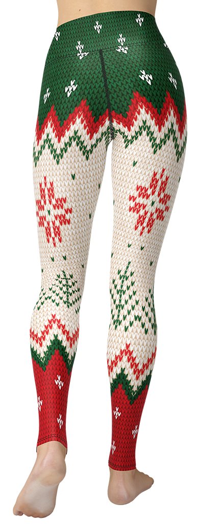 Knitted Print Ugly Christmas Yoga Leggings