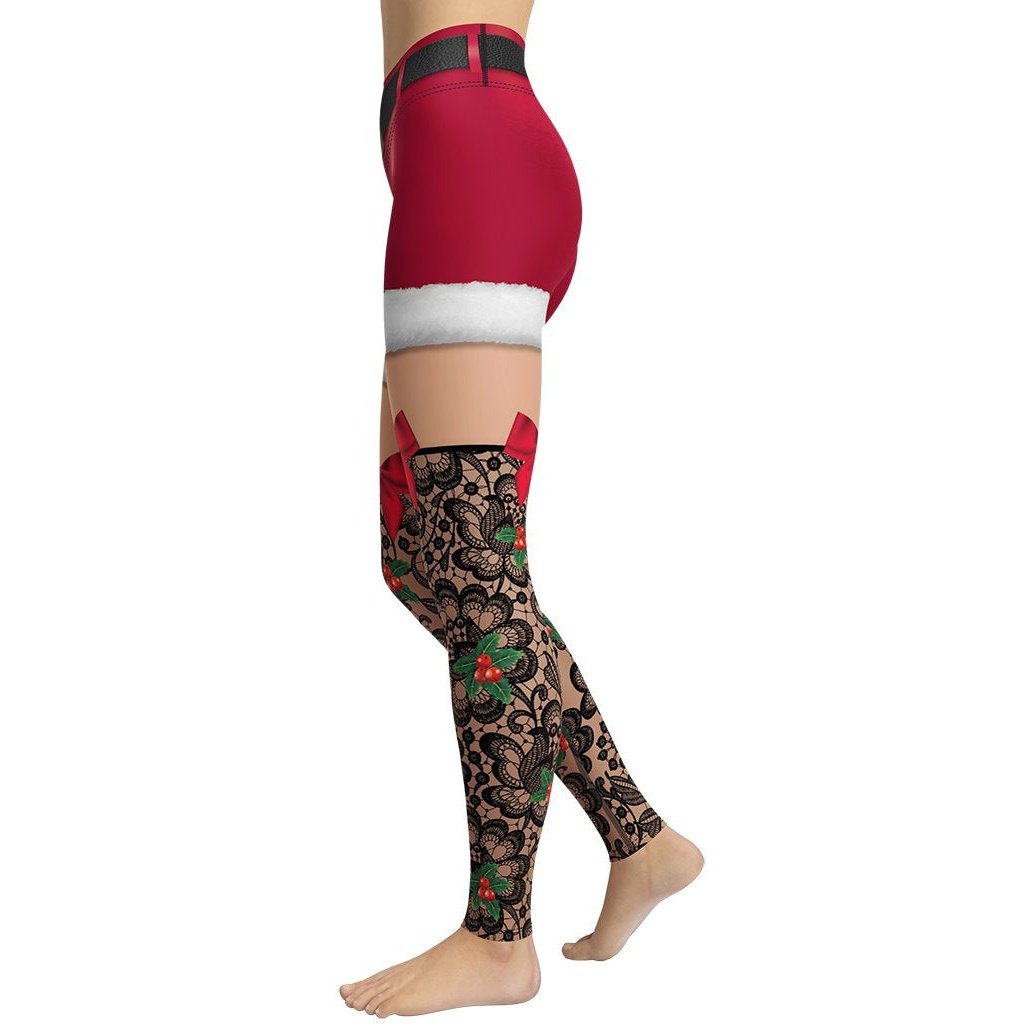 Lace Christmas Yoga Leggings